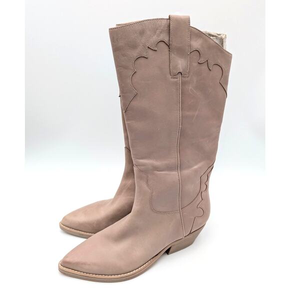 Marc Fisher Hilaria Pointed Toe Western Boots Women's Taupe Size US7.5M EU38 - Picture 1 of 13